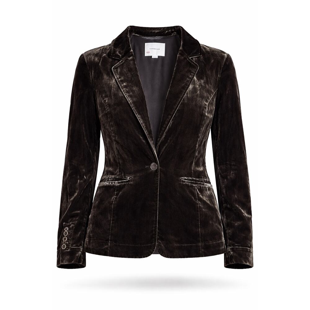Anthropologie Olive Velvet Blazer Jacket Women’s Size Large